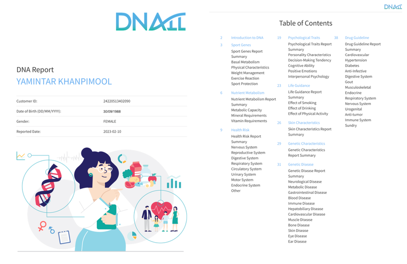 ผลการตรวจจากโปรแกรม DNALL SNIP&PICK